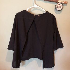 Sheer Open-back Blouse